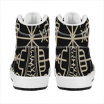 Viking Vegvisir Print High Top Leather Sneakers
