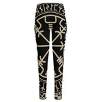 Viking Vegvisir Print High-Waisted Pocket Leggings