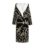 Viking Vegvisir Print Hooded Bathrobe