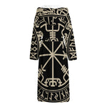 Viking Vegvisir Print Hooded Bathrobe