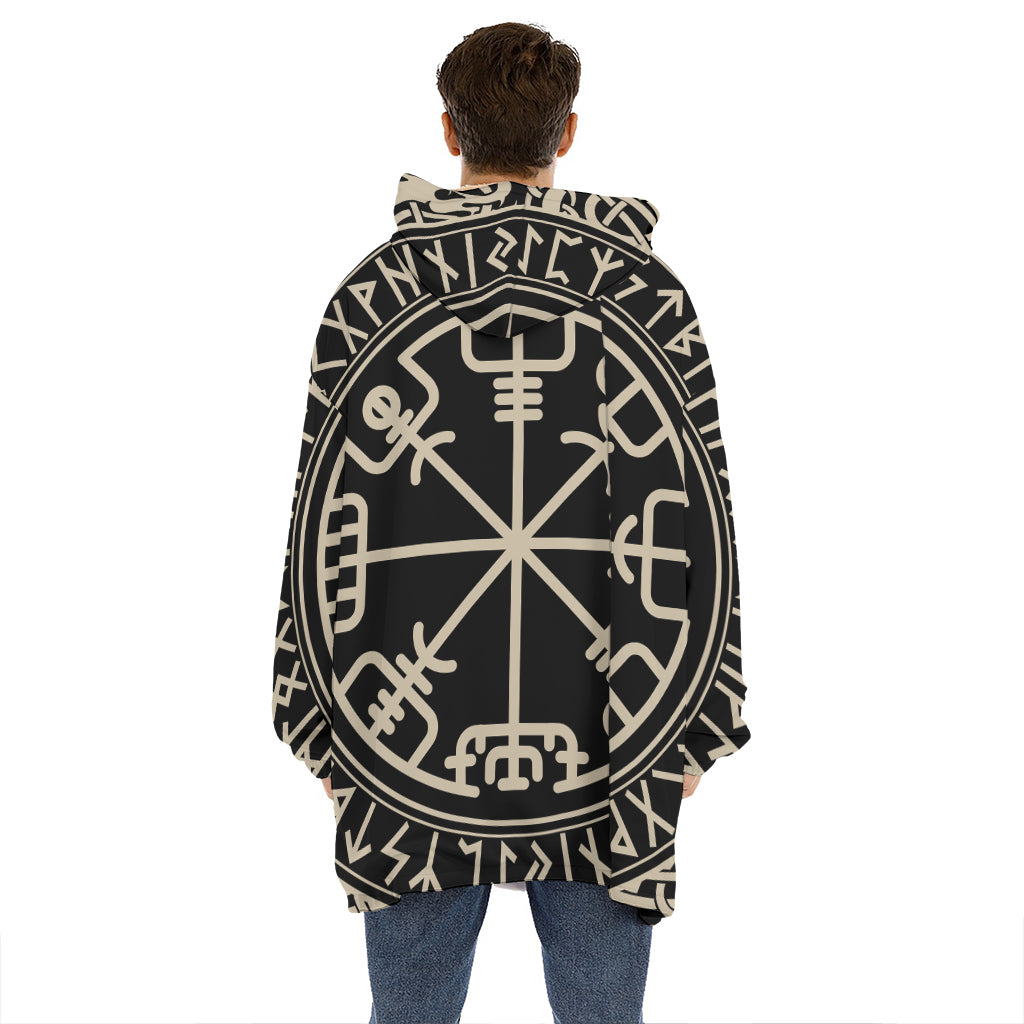 Viking Vegvisir Print Hoodie Blanket