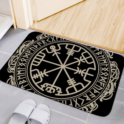 Viking Vegvisir Print Indoor Door Mat