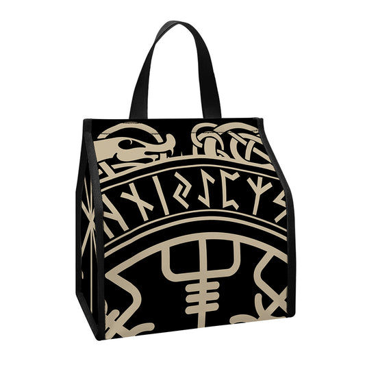 Viking Vegvisir Print Insulated Lunch Tote