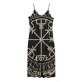 Viking Vegvisir Print Jersey Midi Cami Dress