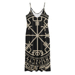 Viking Vegvisir Print Jersey Midi Cami Dress
