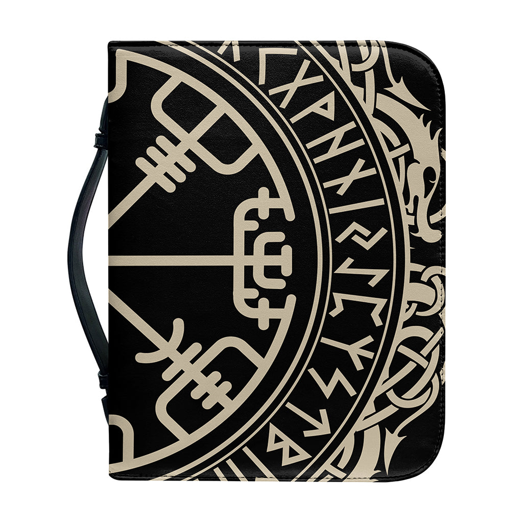 Viking Vegvisir Print Leather Bible Cover