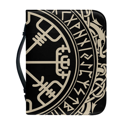 Viking Vegvisir Print Leather Bible Cover