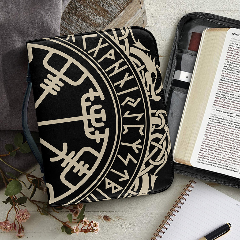 Viking Vegvisir Print Leather Bible Cover
