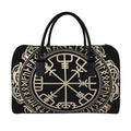 Viking Vegvisir Print Leather Duffel Bag