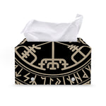 Viking Vegvisir Print Leather Tissue Box Cover