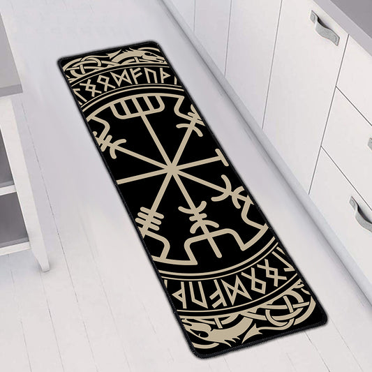 Viking Vegvisir Print Long Kitchen Mat