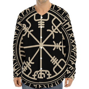 Viking Vegvisir Print Long Sleeve Baseball Jersey