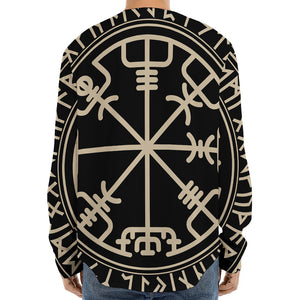 Viking Vegvisir Print Long Sleeve Baseball Jersey