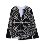 Viking Vegvisir Print Long Sleeve Short Coat