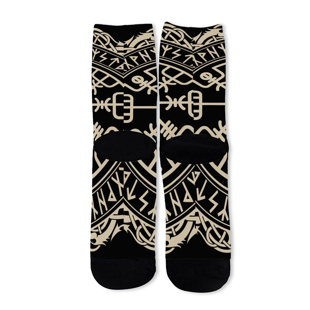 Viking Vegvisir Print Long Socks