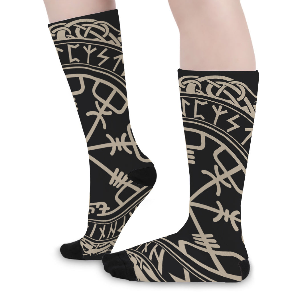 Viking Vegvisir Print Long Socks