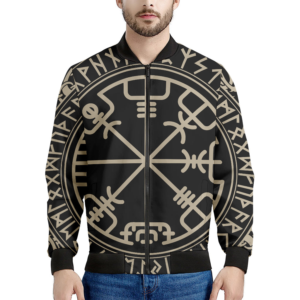 Viking Vegvisir Print Men's Bomber Jacket