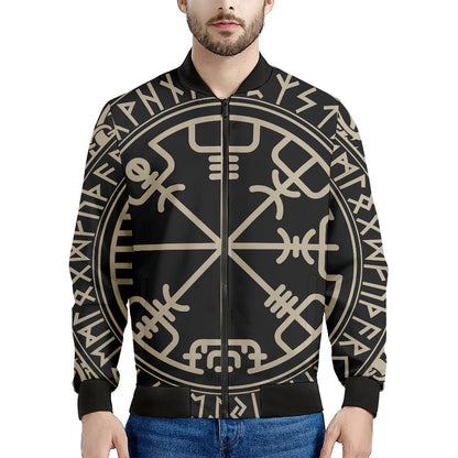 Viking Vegvisir Print Men's Bomber Jacket