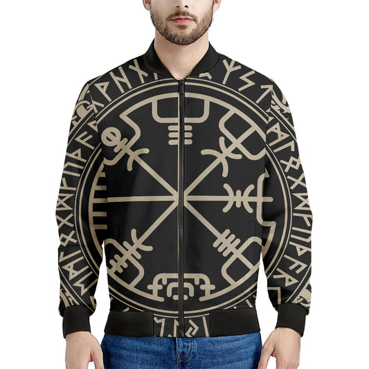 Viking Vegvisir Print Men's Bomber Jacket