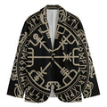 Viking Vegvisir Print Men's Cotton Blazer