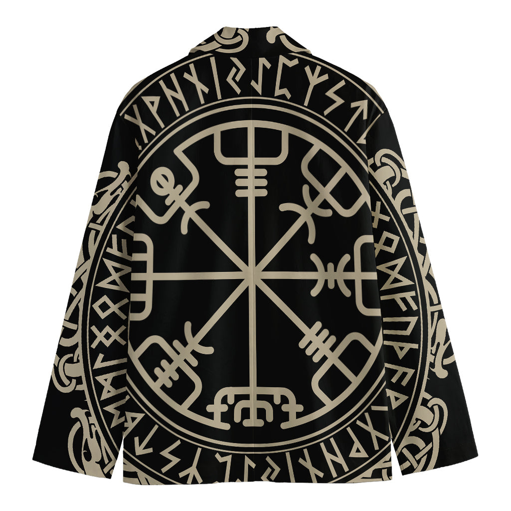 Viking Vegvisir Print Men's Cotton Blazer