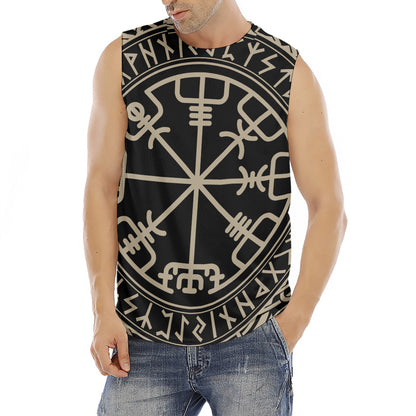 Viking Vegvisir Print Men's Fitness Tank Top