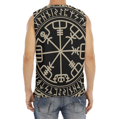Viking Vegvisir Print Men's Fitness Tank Top