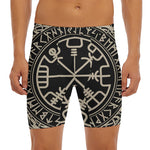 Viking Vegvisir Print Men's Long Boxer Briefs