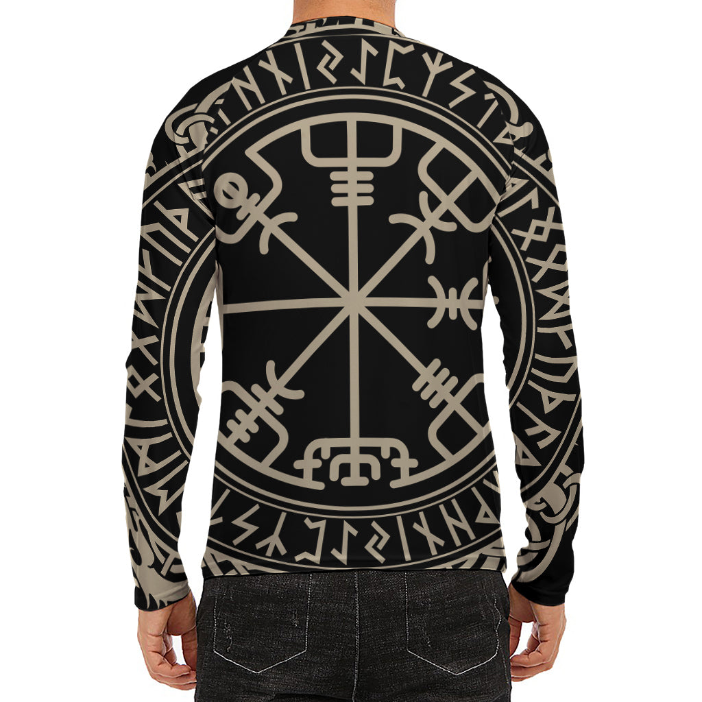 Viking Vegvisir Print Men's Long Sleeve Rash Guard