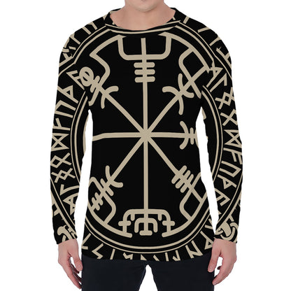 Viking Vegvisir Print Men's Long Sleeve T-Shirt