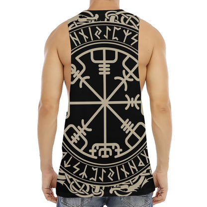 Viking Vegvisir Print Men's Muscle Tank Top