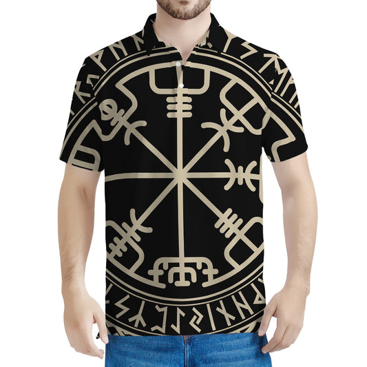 Viking Vegvisir Print Men's Polo Shirt