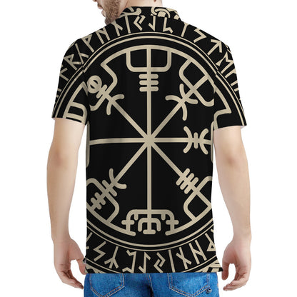Viking Vegvisir Print Men's Polo Shirt