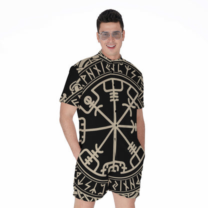 Viking Vegvisir Print Men's Rompers
