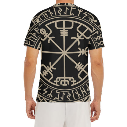 Viking Vegvisir Print Men's Short Sleeve Rash Guard