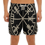 Viking Vegvisir Print Men's Split Running Shorts
