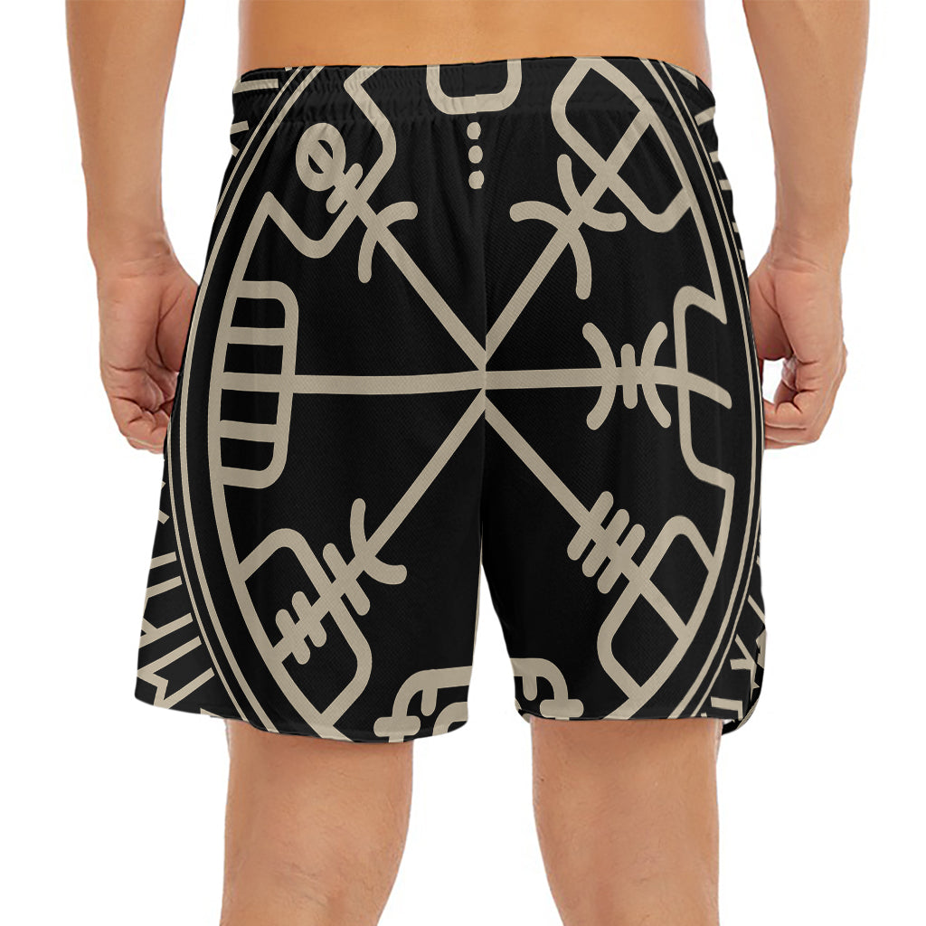 Viking Vegvisir Print Men's Split Running Shorts