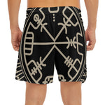 Viking Vegvisir Print Men's Split Running Shorts