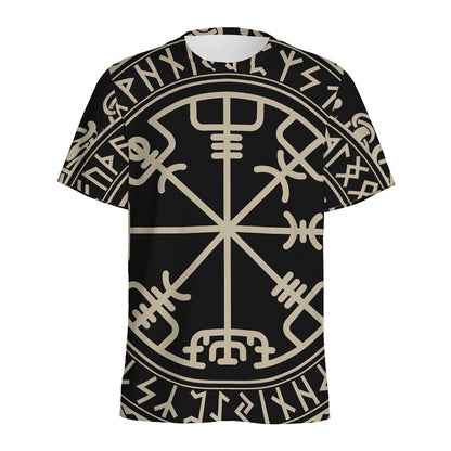 Viking Vegvisir Print Men's Sports T-Shirt