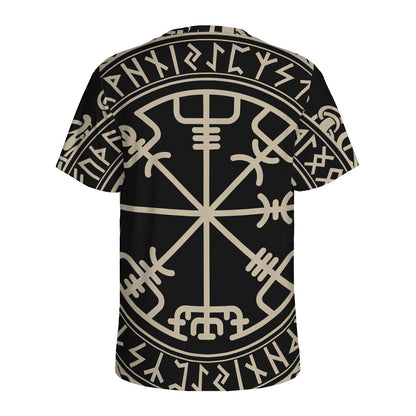Viking Vegvisir Print Men's Sports T-Shirt