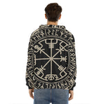 Viking Vegvisir Print Men's Velvet Pullover Hoodie