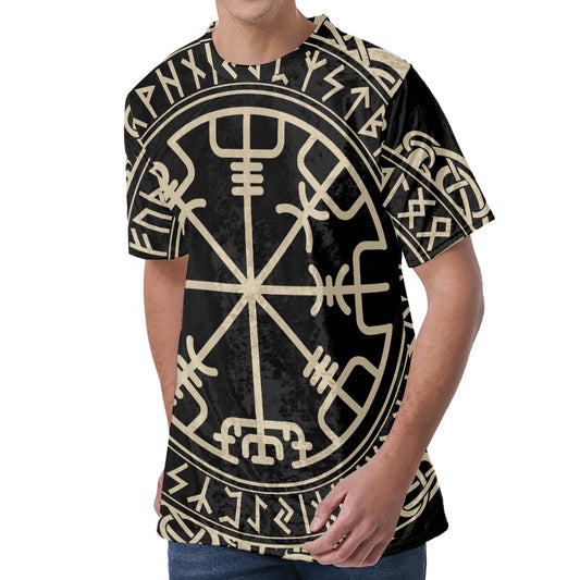 Viking Vegvisir Print Men's Velvet T-Shirt