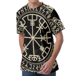 Viking Vegvisir Print Men's Velvet T-Shirt