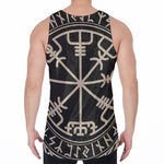 Viking Vegvisir Print Men's Velvet Tank Top