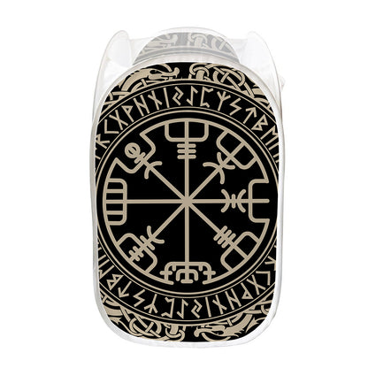 Viking Vegvisir Print Mesh Laundry Hamper