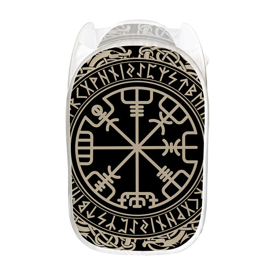 Viking Vegvisir Print Mesh Laundry Hamper
