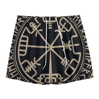 Viking Vegvisir Print Mesh Shorts