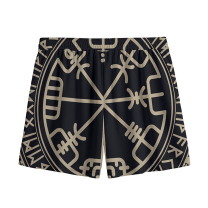 Viking Vegvisir Print Mesh Shorts