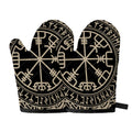 Viking Vegvisir Print Oven Mitts