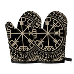 Viking Vegvisir Print Oven Mitts